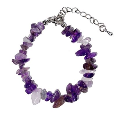 Amethyst bracelet - Baroque with clasp - 19 to 23cm