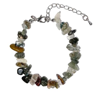 Moss Agate bracelet - Baroque with clasp - 19 to 23cm