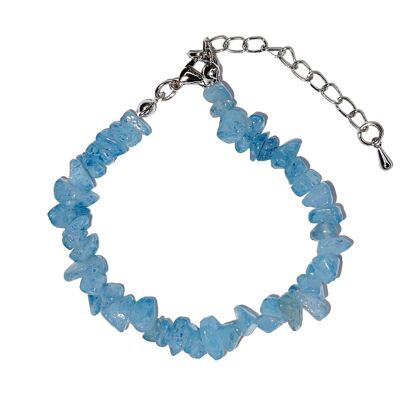 Bracciale acquamarina - Barocco con chiusura - da 19 a 23 cm