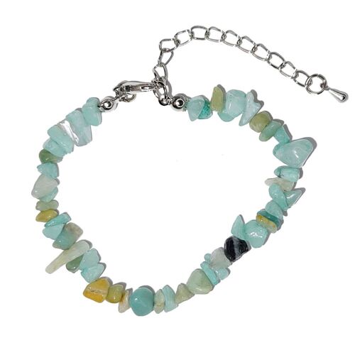 Bracelet Amazonite - Baroque avec fermoir - 19 à 23cm