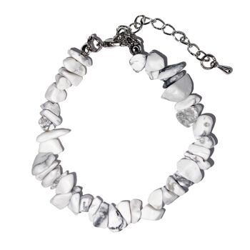 Bracelet Howlite - Baroque avec fermoir - 19 à 23cm