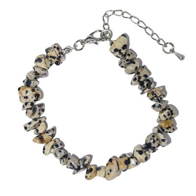 Bracelet Jaspe dalmatien - Baroque avec fermoir - 19 à 23cm