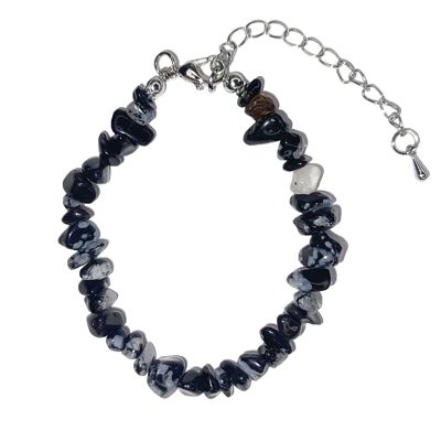Obsidian snow bracelet - Baroque with clasp - 19 to 23cm
