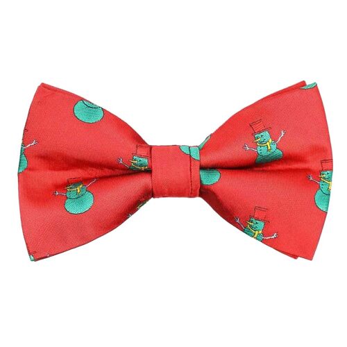 Christmas bowtie "Red with Snowman"