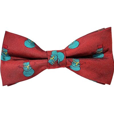 Christmas bowtie "Red with Snowman"