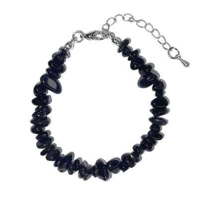 Black Obsidian bracelet - Baroque with clasp - 19 to 23cm