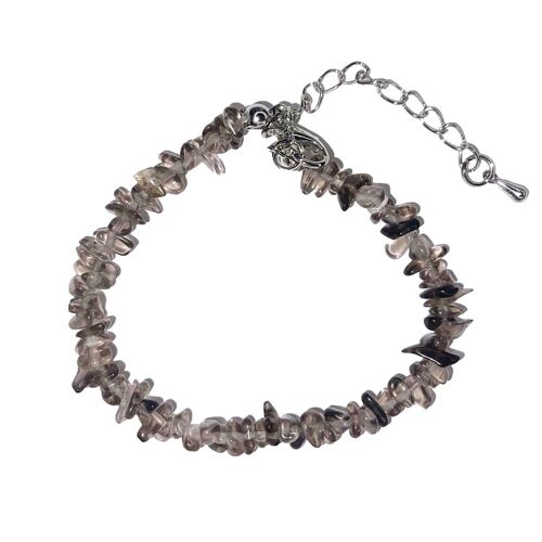 Bracelet Quartz fumé - Baroque avec fermoir - 19 à 23cm