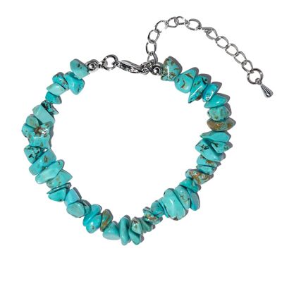 Pulsera de Turquesa estabilizada - Barroco con cierre - 19 a 23cm