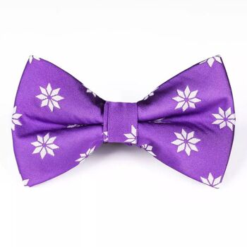 Noeud papillon de Noël "Violet avec flocons de neige" 1