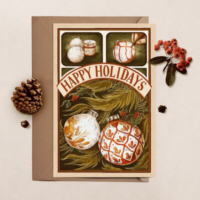 Ornements de boule de Noël Carte postale