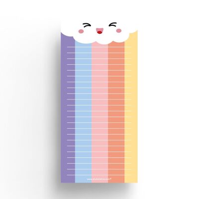 Cloud rainbow to do list notepad