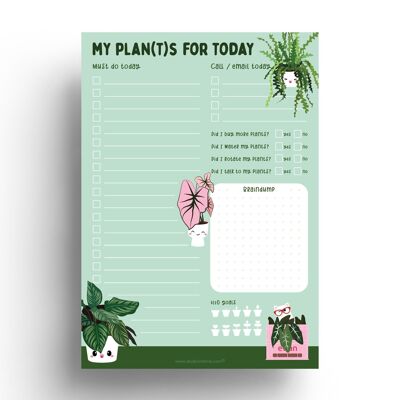 Bloc de notas planificador diario de plantas
