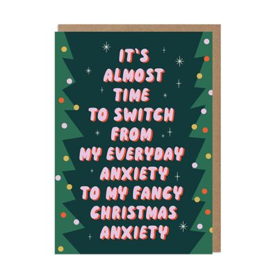 Carte drôle d'anxiété de Noël