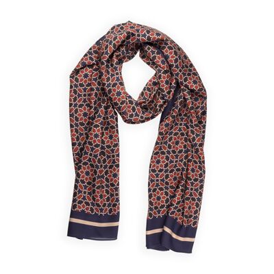 Foulard Mirath bleu et rouge