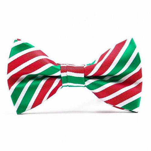 Christmas bowtie "Red, green & white stripes"