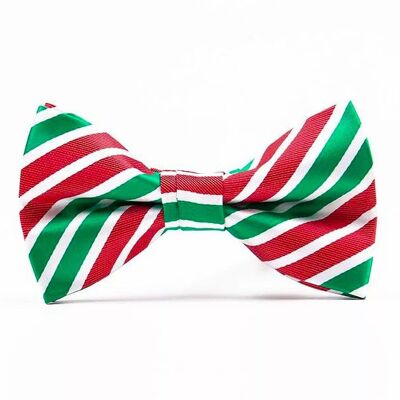 Christmas bowtie "Red, green & white stripes"