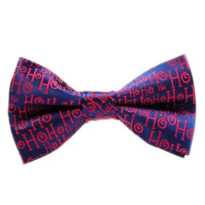 Christmas bowtie blue with red writing "Hohoho"