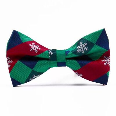Christmas bowtie "Checkered with Snowflakes"