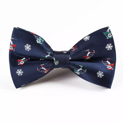Christmas bowtie "Blue with Ice Skating Penguins"
