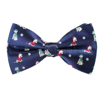 Christmas bowtie "Blue with Christmas Dogs"