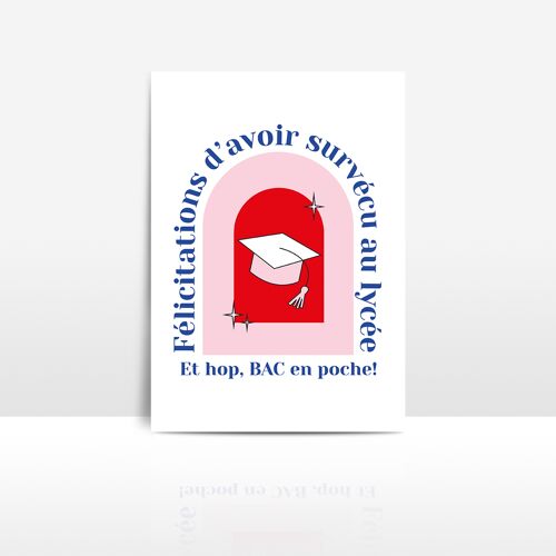 Félicitations pour le BAC, lycée carte