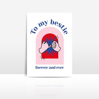 Best friends card. Besties 1