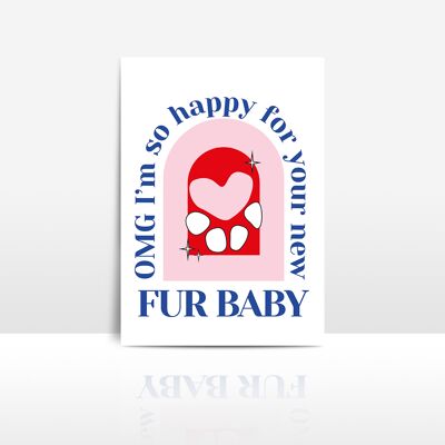 Congratulations for your pet card | dog cat fur baby