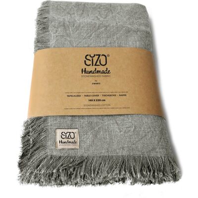 SIZO Handmade Collection Tischdecke 140x220 cm_Tischdecke Grau