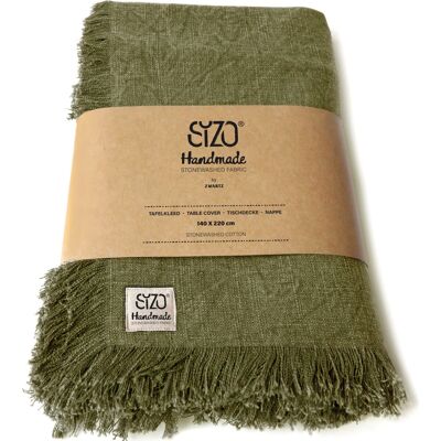 SIZO Handmade Collection Tischdecke 140x220 cm_Tischdecke Olive