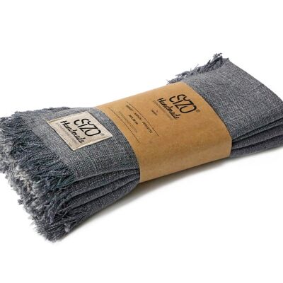 SIZO Handmade Collection Napkin 36x36 cm set/4_Napkin Denim-Grey