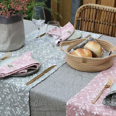 SIZO Handmade Collection Chemin de table fleur 40x150 cm_branche gris