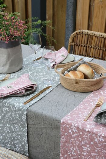 SIZO Handmade Collection Chemin de table fleur 40x150 cm_branche gris 1