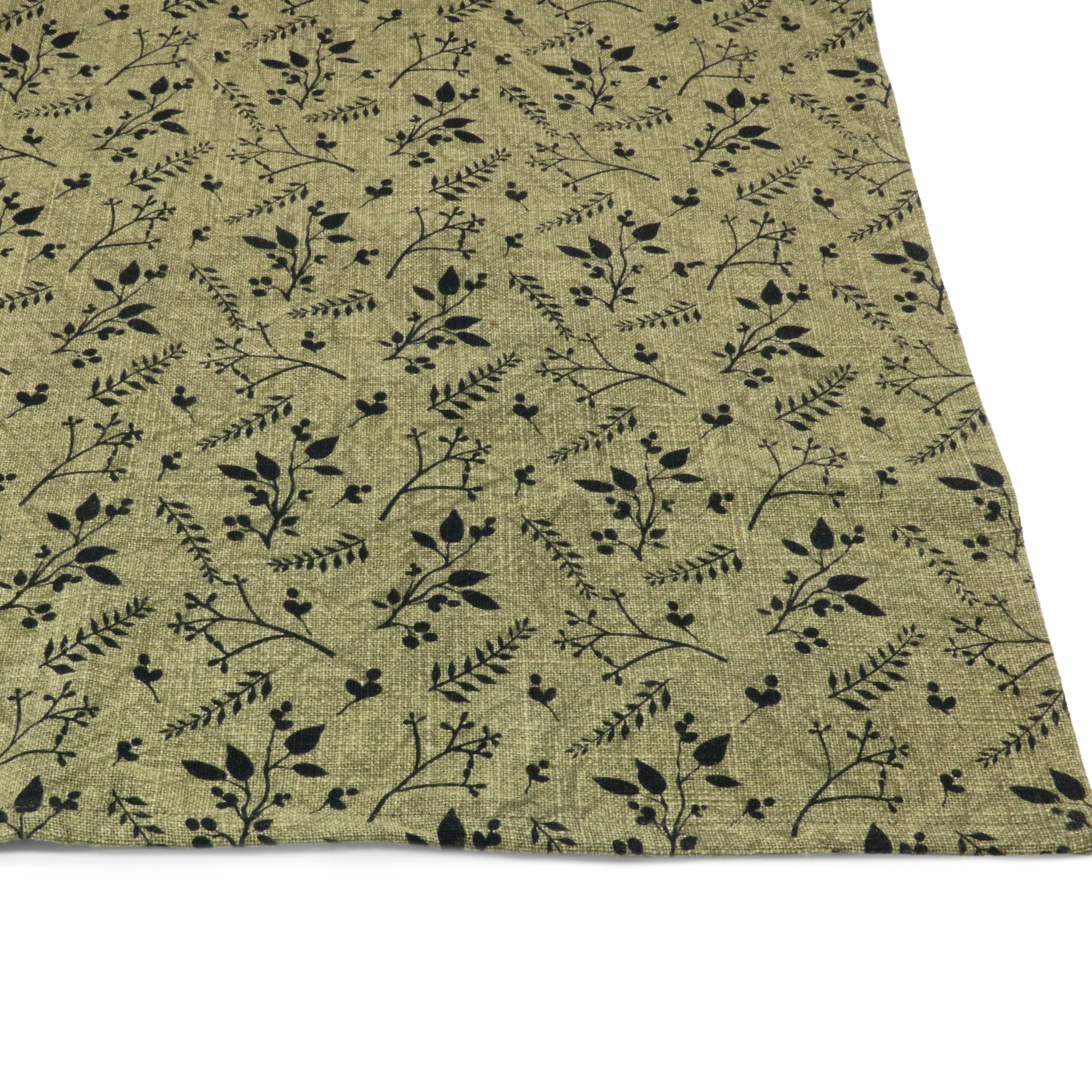SIZO Collezione Handmade Runner da tavola fiore 40x150 cm_verde ramo