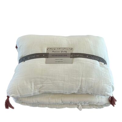 BED EDGE AND PILLOW SET - OFF WHITE