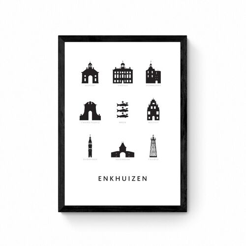 Enkhuizen - Architectuur - A2 - Ingelijste poster