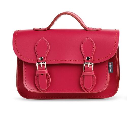 Handmade Leather Micro Satchel Plus - Magenta