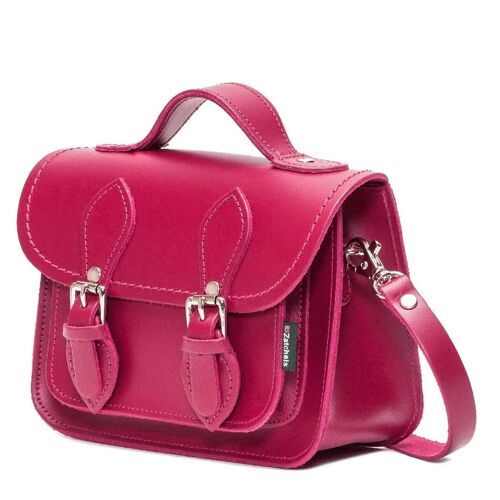 Handmade Leather Micro Satchel Plus - Magenta
