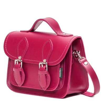 Micro Satchel Plus in pelle fatta a mano - Magenta