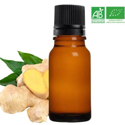BIO - JENGIBRE - Aceite esencial puro de JENGIBRE orgánico de Madagascar (10 ml) Empresa francesa