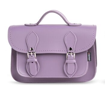 Micro Satchel Plus en Cuir Fait Main - Violet Pastel 4