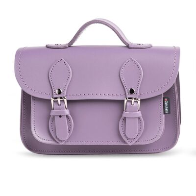 Micro Satchel Plus en Cuir Fait Main - Violet Pastel