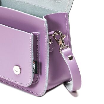 Micro Satchel Plus en Cuir Fait Main - Violet Pastel 2