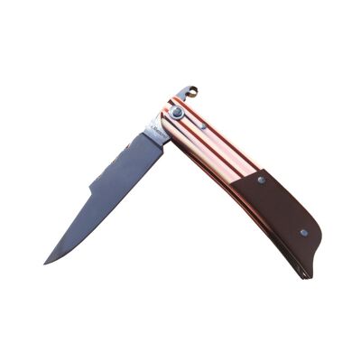 Le couteau pliant Le Montmirail en résines à rayures, modèle unique
