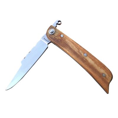 Le couteau pliant Le Montmirail bois de Tilleul du château de Montmirail - Sans initiales