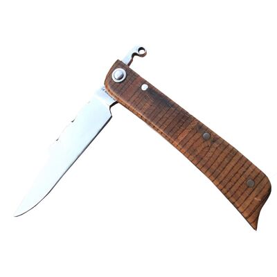 Le couteau pliant Le Montmirail en baubuche - Carbone - Avec initiales