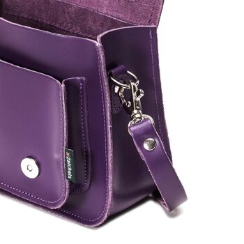 Micro Satchel Plus en Cuir Fait Main - Violet 2