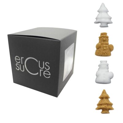 Tree and snowman sugars - CHRISTMAS box - 26 trees and snowmen