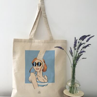 Tote Bag en Coton Bio "Bigoudene Pin-up" - Imprimé en France