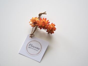 Pince à cheveux fleur séchée | Épingle à cheveux florale | Accessoire cheveux | Orange / Jaune | Petit 1