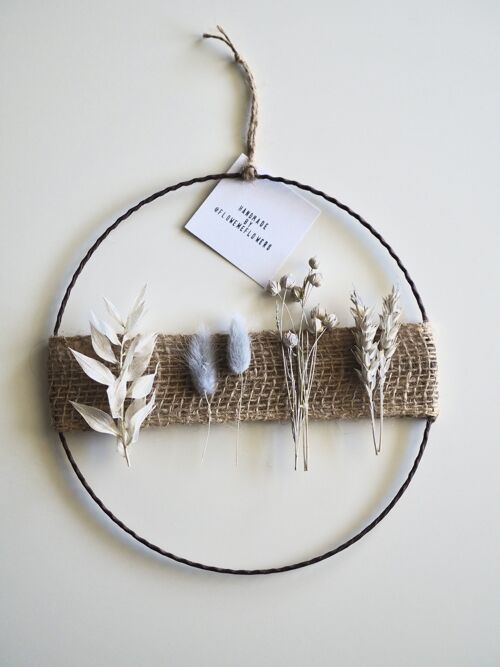 Dried Flower Wreath | Juten Ribbon Wreath | Flower Loop | Blue | 20cm
